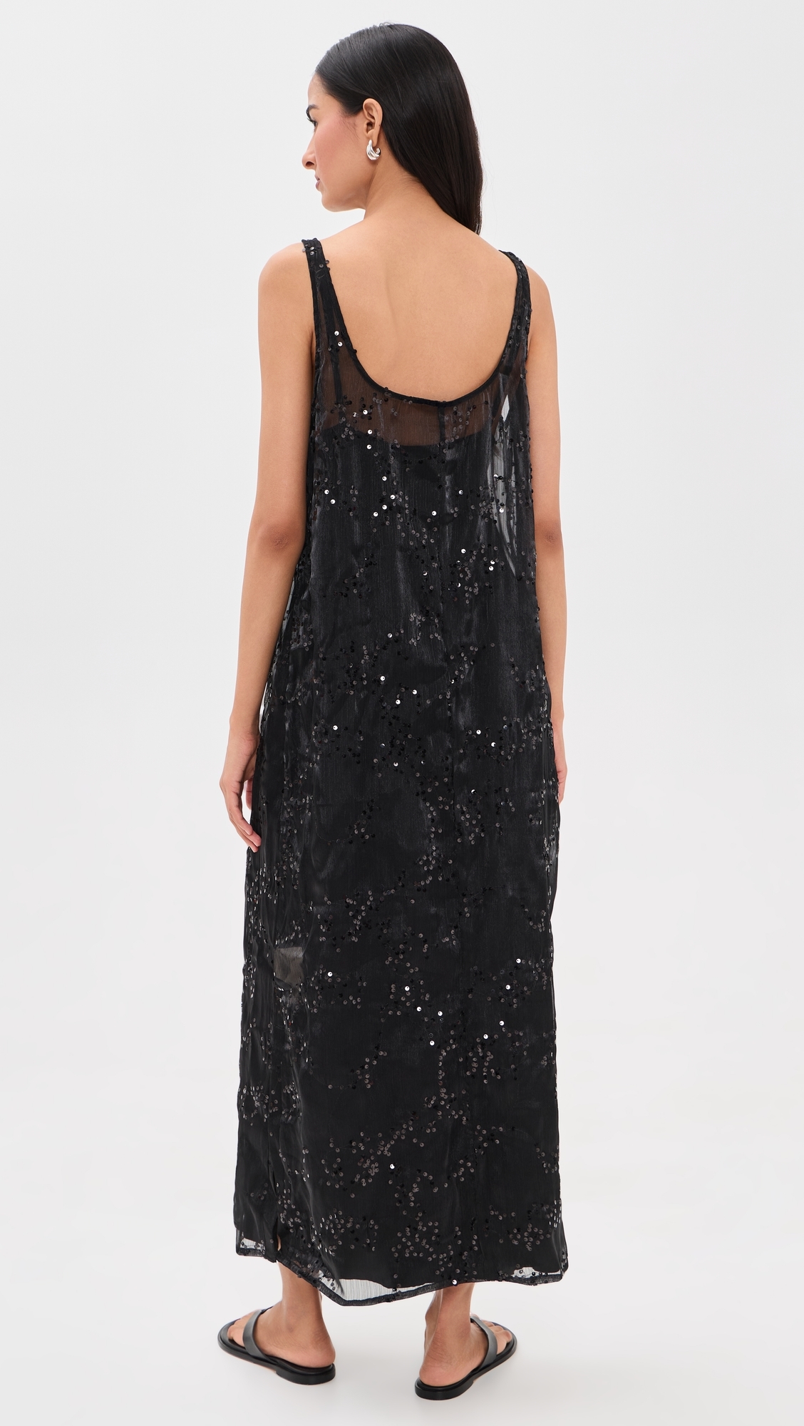 Neve Sequin Midi Dress Black Black