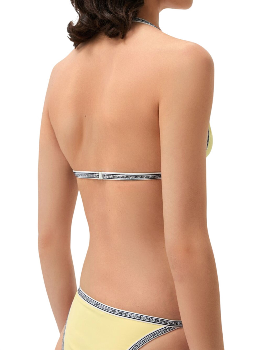 Versace - triangle halter swimsuit contrast trim nylon silk