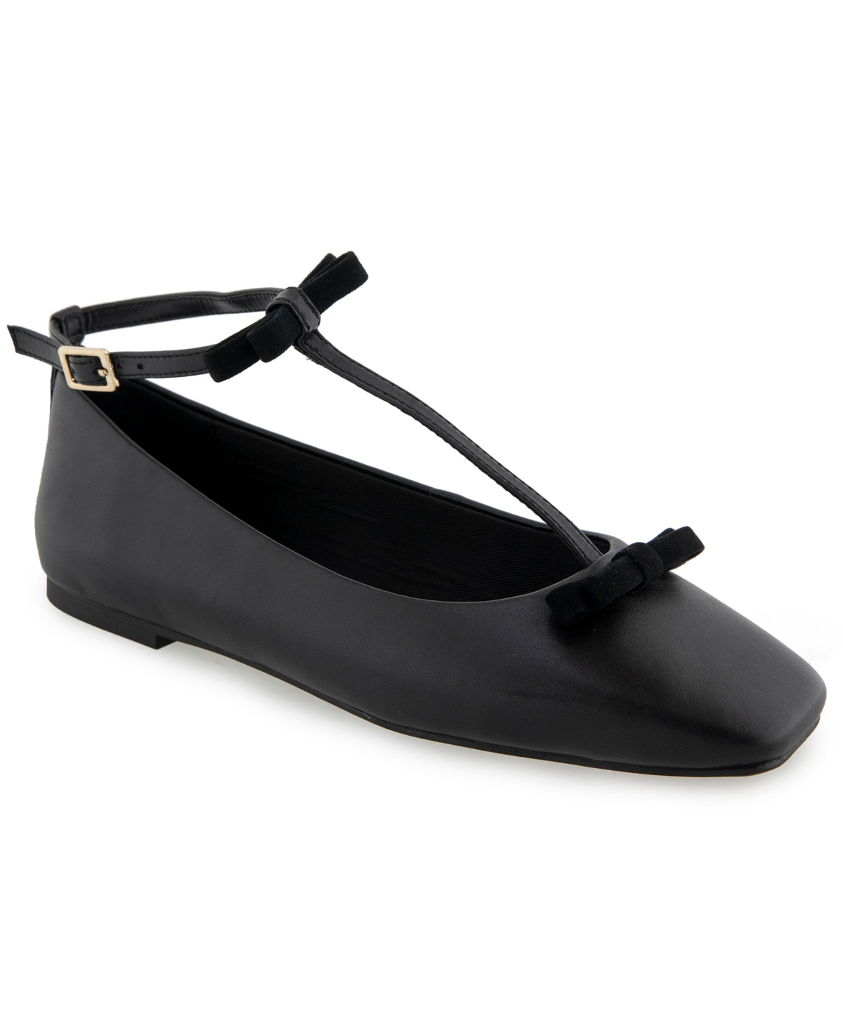 Women's Juliet Ballet Flats - Black Leather