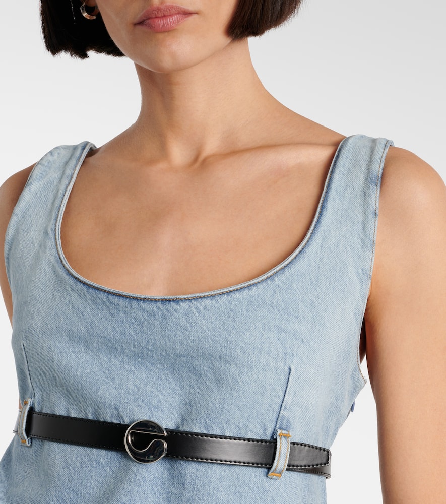 Belted denim minidress