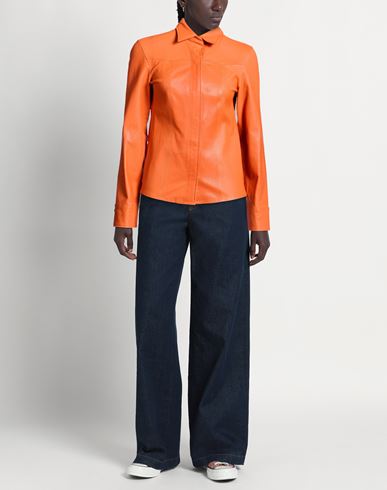 Woman Jacket Orange Size S Leather
