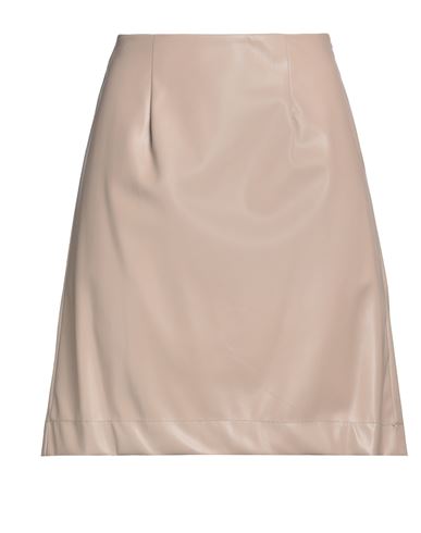 Woman Mini skirt Beige Size 8 Polyurethane, Polyester