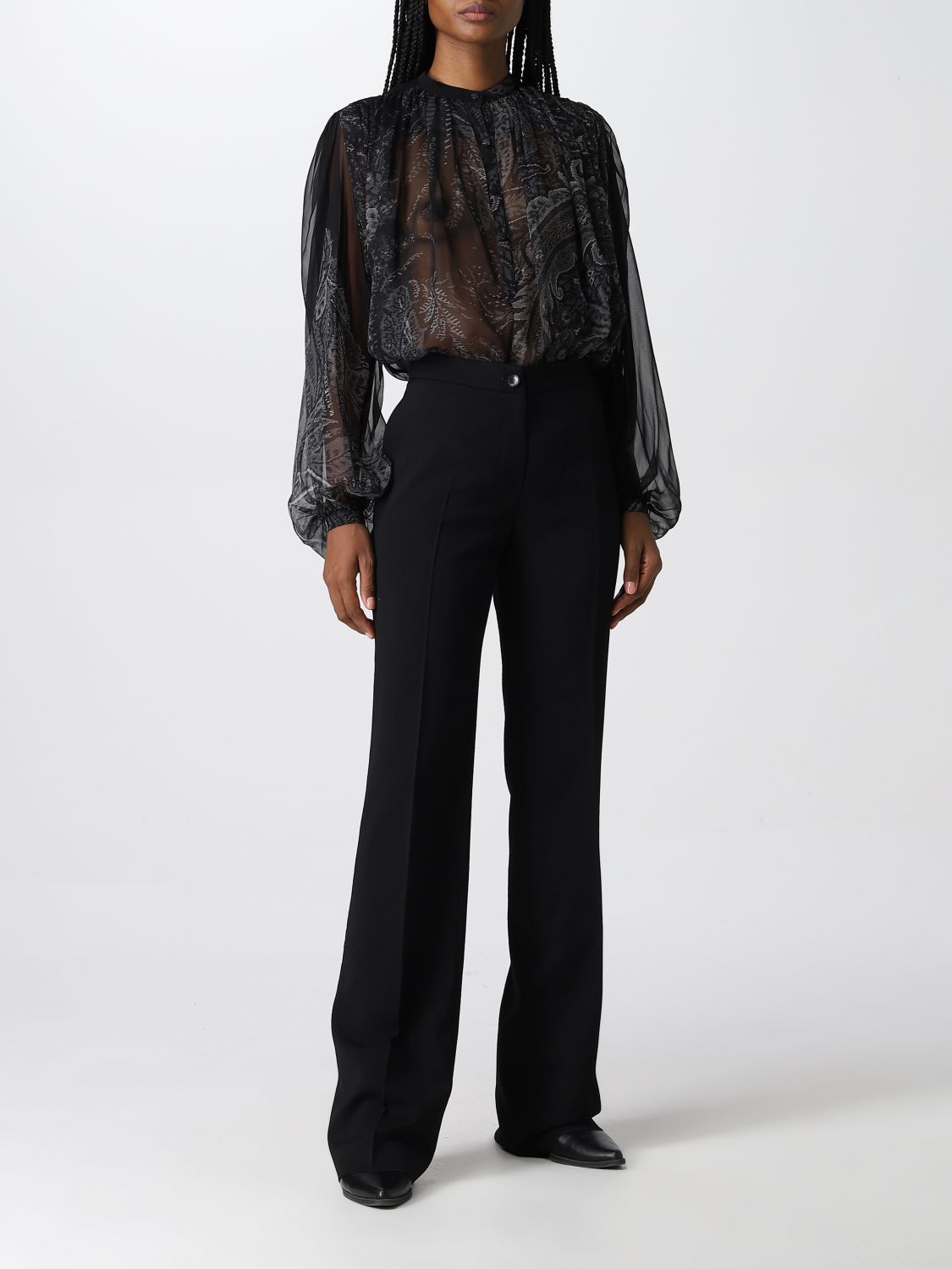 High-rise wide-leg trousers