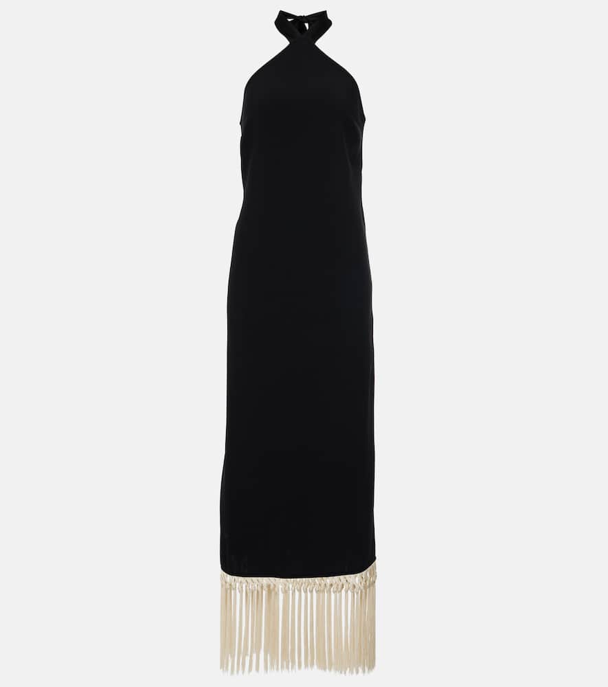 Nina fringed crêpe cady midi dress