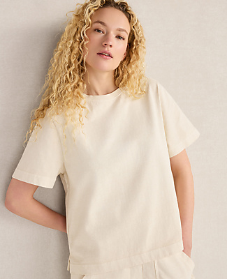 Ann Taylor Haven Well Within Garment-Dyed Organic Cotton Jersey Knit Tee