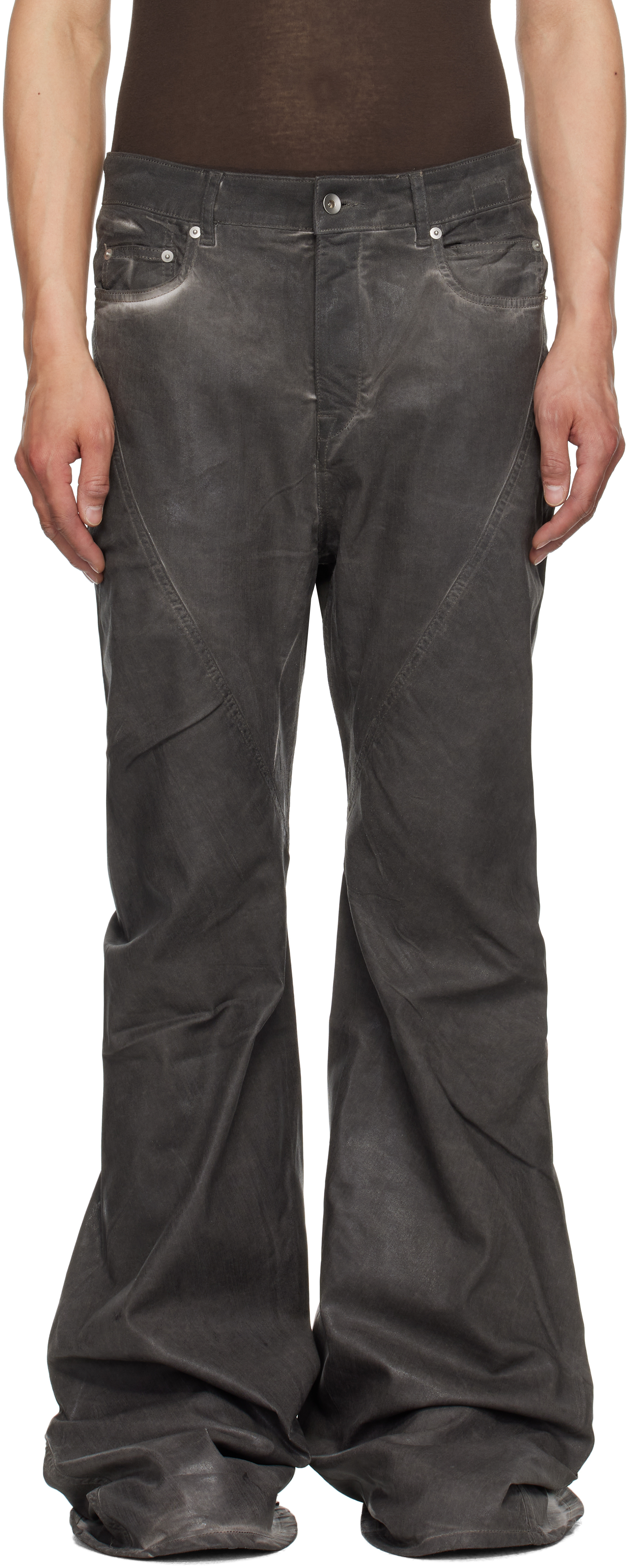 Rick Owens DRKSHDW Gray Hollywood Bias Bootcut Jeans