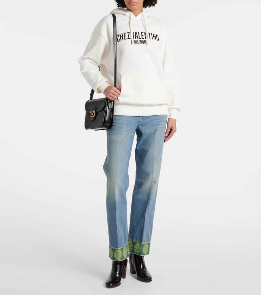 Valentino Printed cotton jersey hoodie