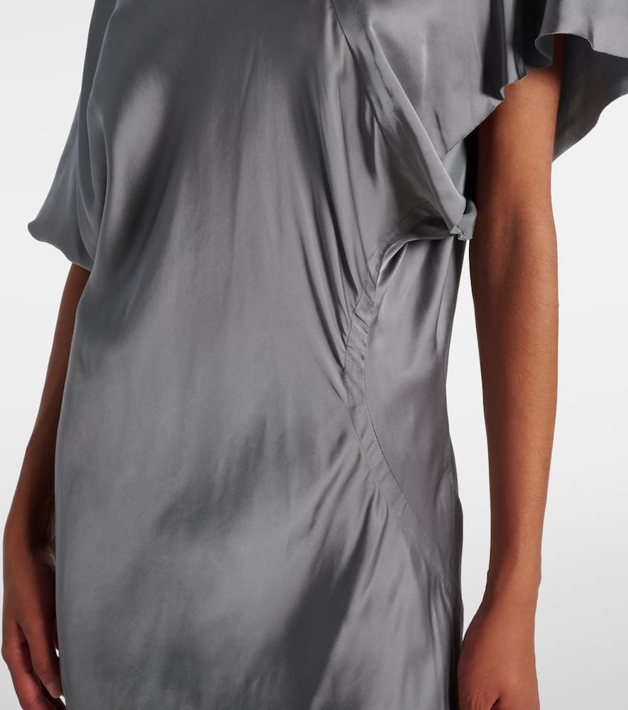 Gathered satin midi dress