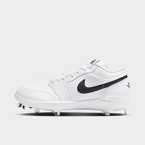Men's Air 1 Retro Low Metal Baseball Cleats in White/Black