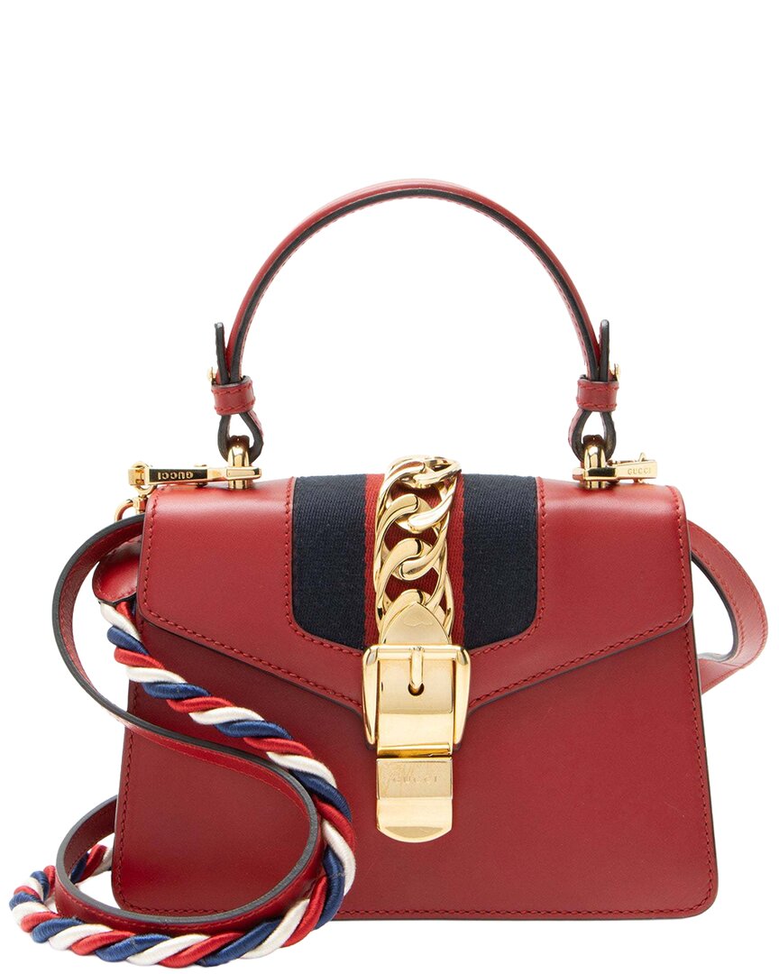 Red Leather Sylvie Mini Top Handle (Authentic Pre-Loved)