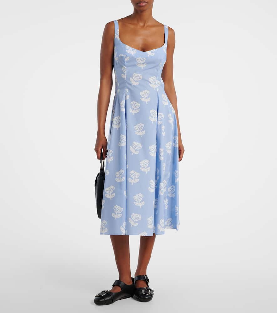 Floral cotton midi dress