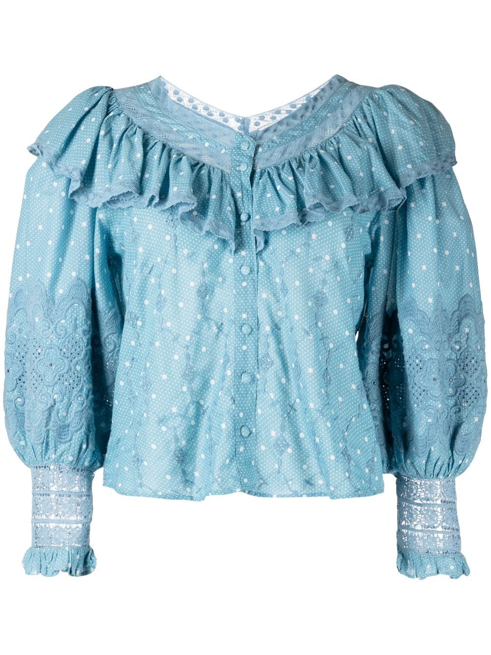 Bunnie broderie-anglaise blouse - Blue