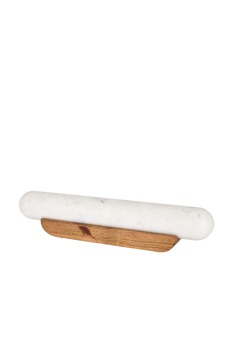 Verve Culture Marble Rolling Pin & Stand in White & Brown - White,Brown. a