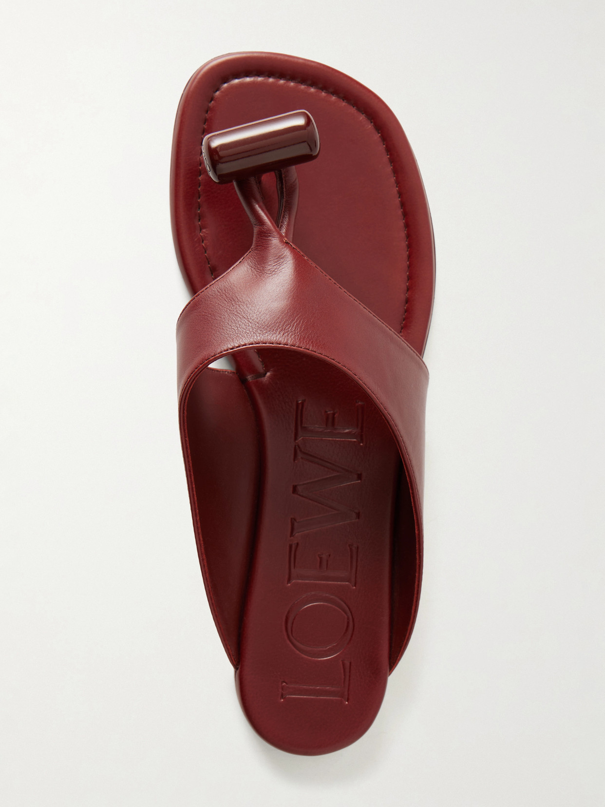 Toggle Leather Slides - Red