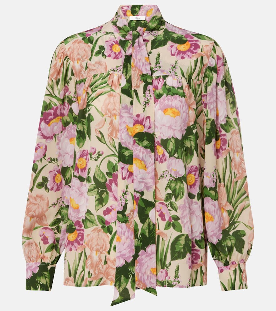 Chloé Tie-neck silk crêpe de chine blouse