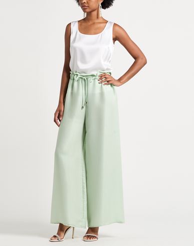 Woman Pants Light green Size L Viscose, Polyester