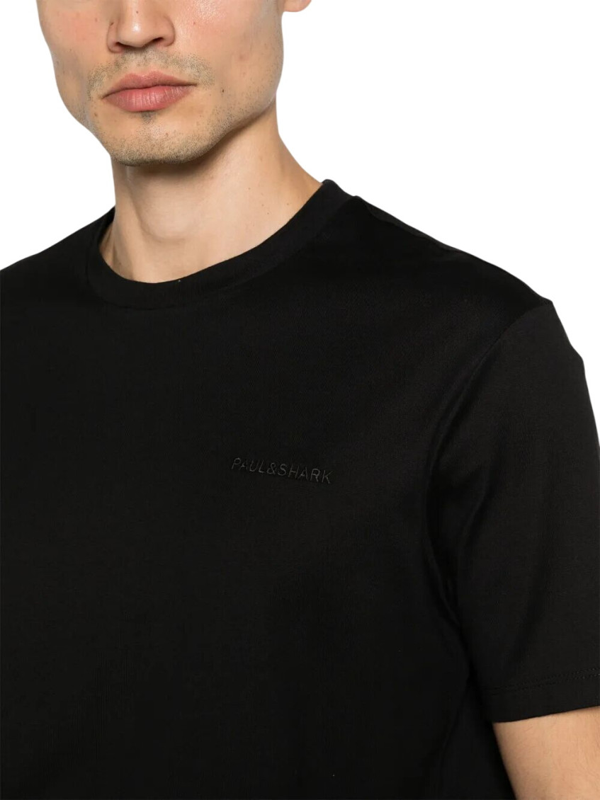 Paul & Shark - cotton t shirt tonal logo embroidery