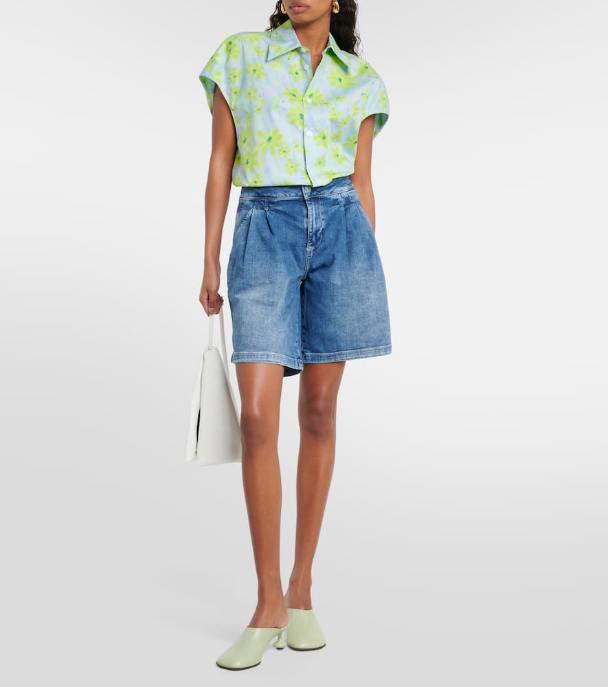 High-rise denim shorts