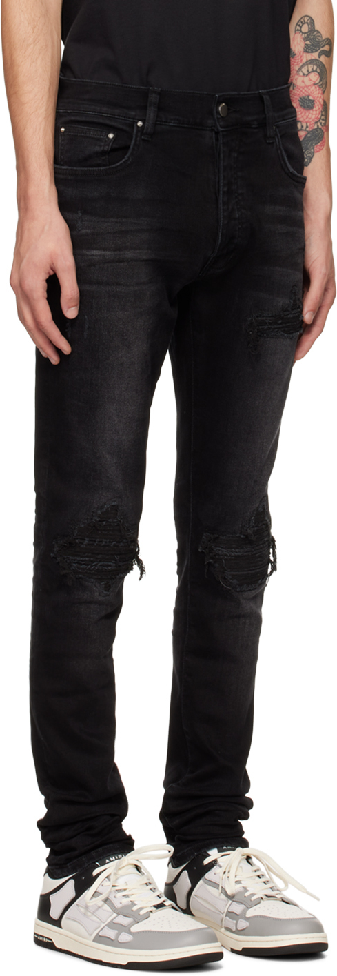 AMIRI Black MX1 Bandana Jacquard Jeans