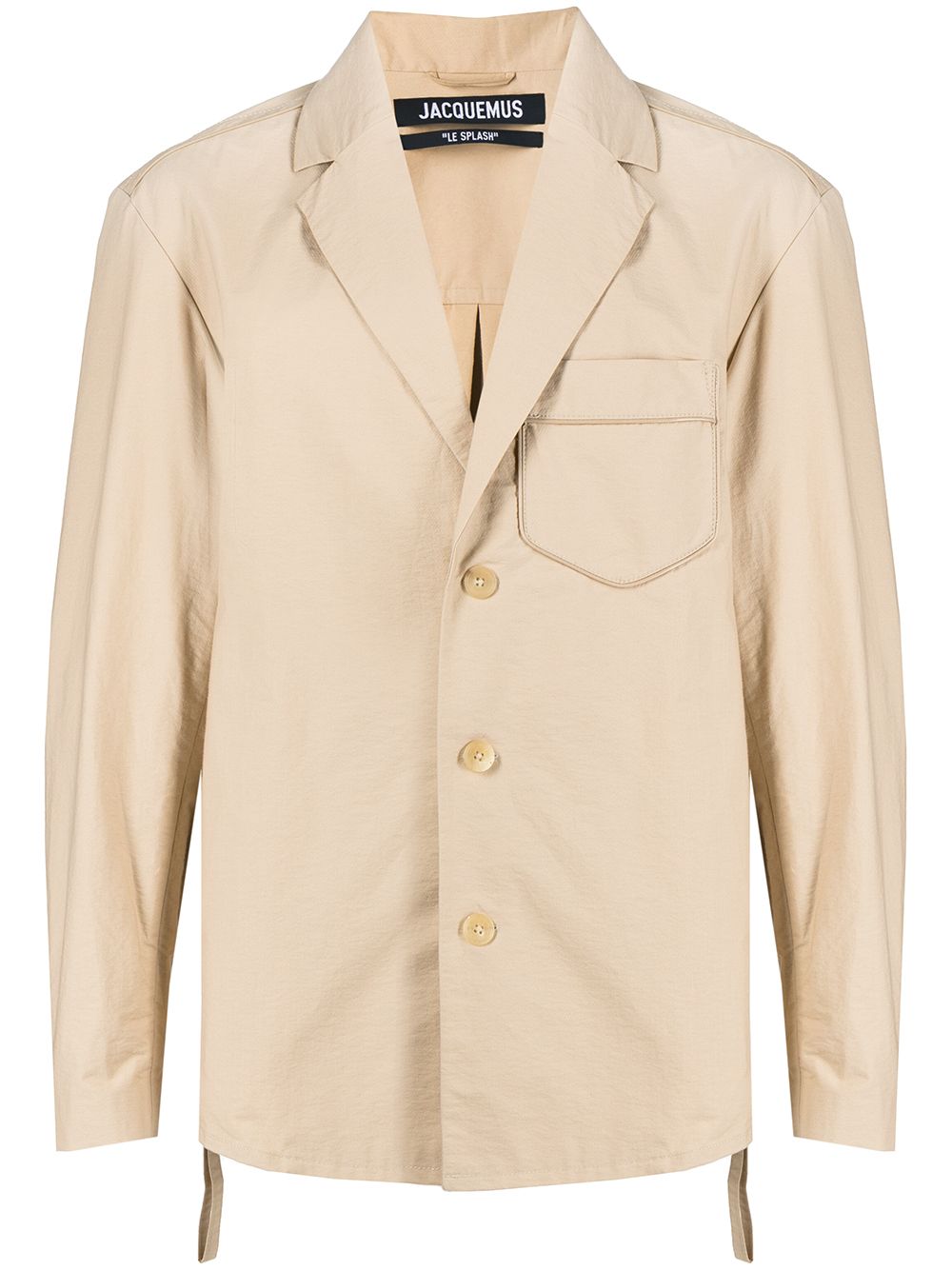 Single-breasted cotton blazer - Brown