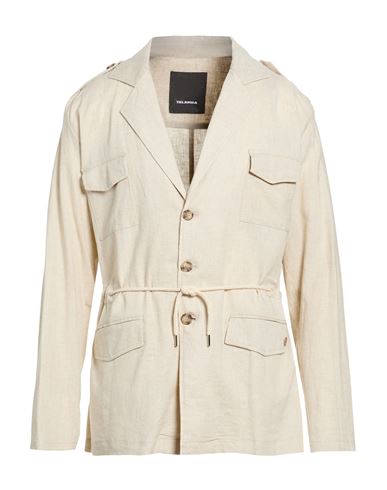 Man Jacket Beige Size 36 Viscose, Linen