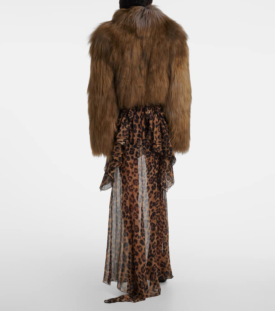 Cropped shearling jacket