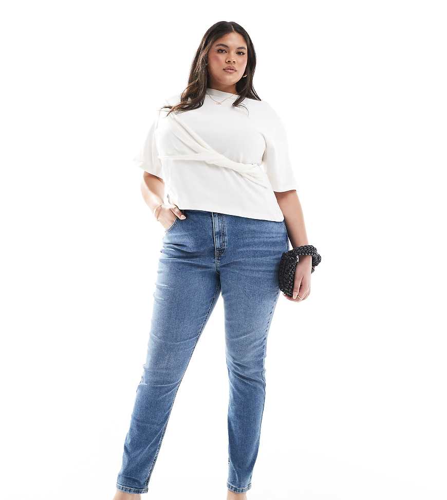 ASOS DESIGN Curve ultimate skinny jeans in mid blue