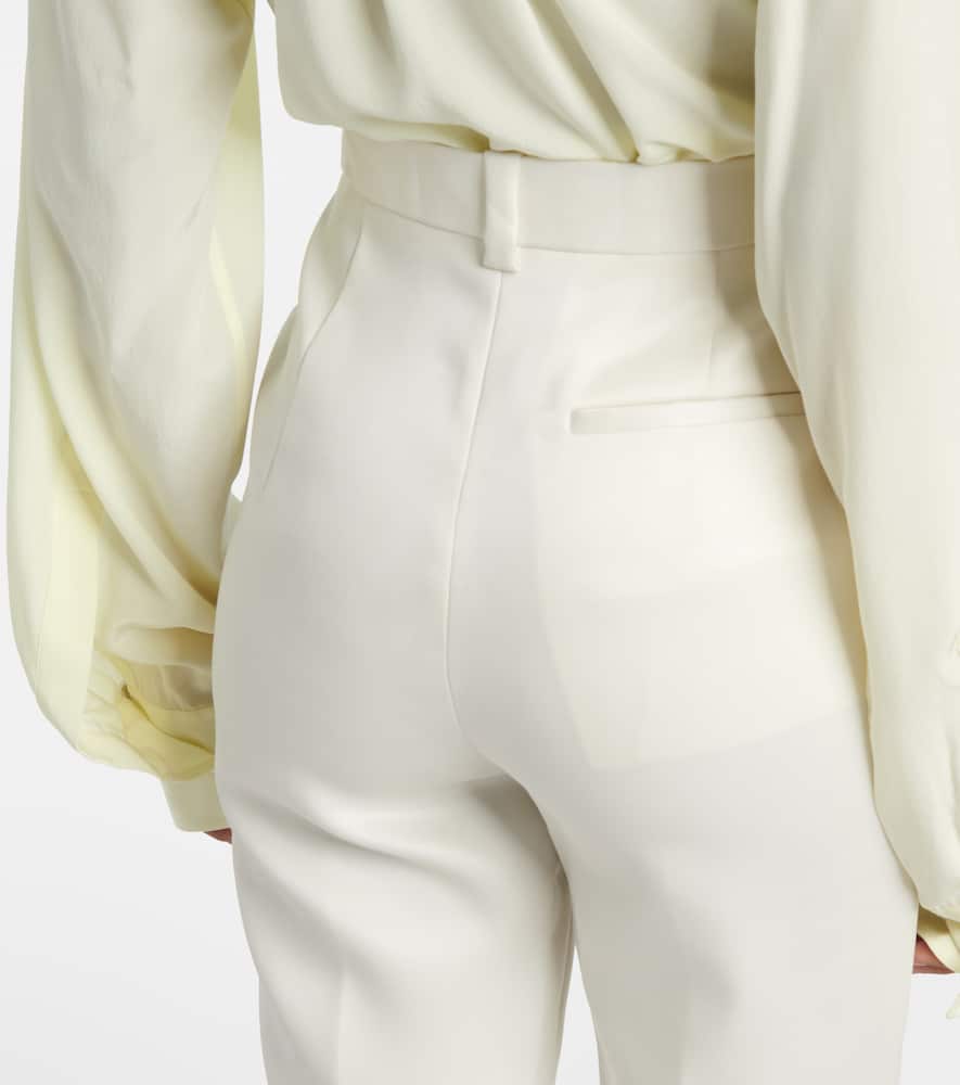 Lucia high-rise wool and silk slim pants