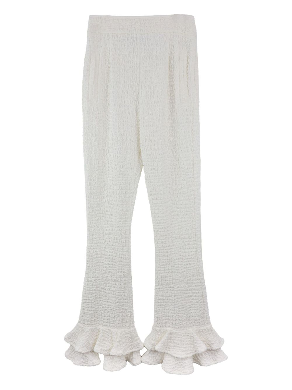 AMBUSH ruffle-hem trousers - White