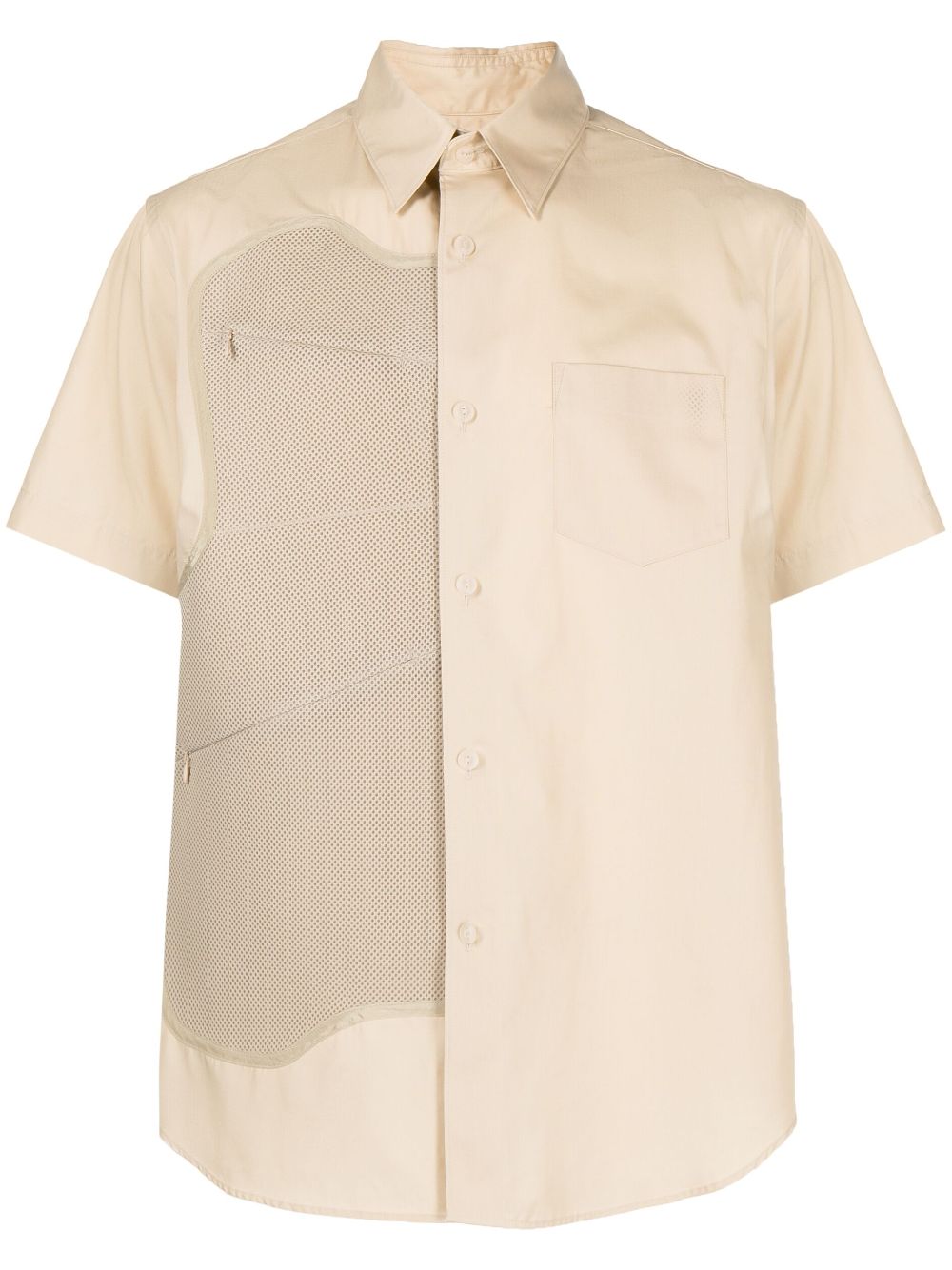 Poly draped short-sleeve shirt - Neutrals