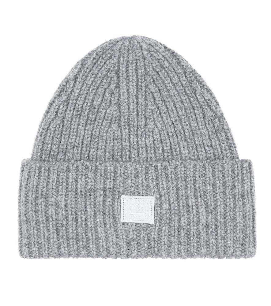 Acne Studios Kids Face ribbed-knit wool beanie
