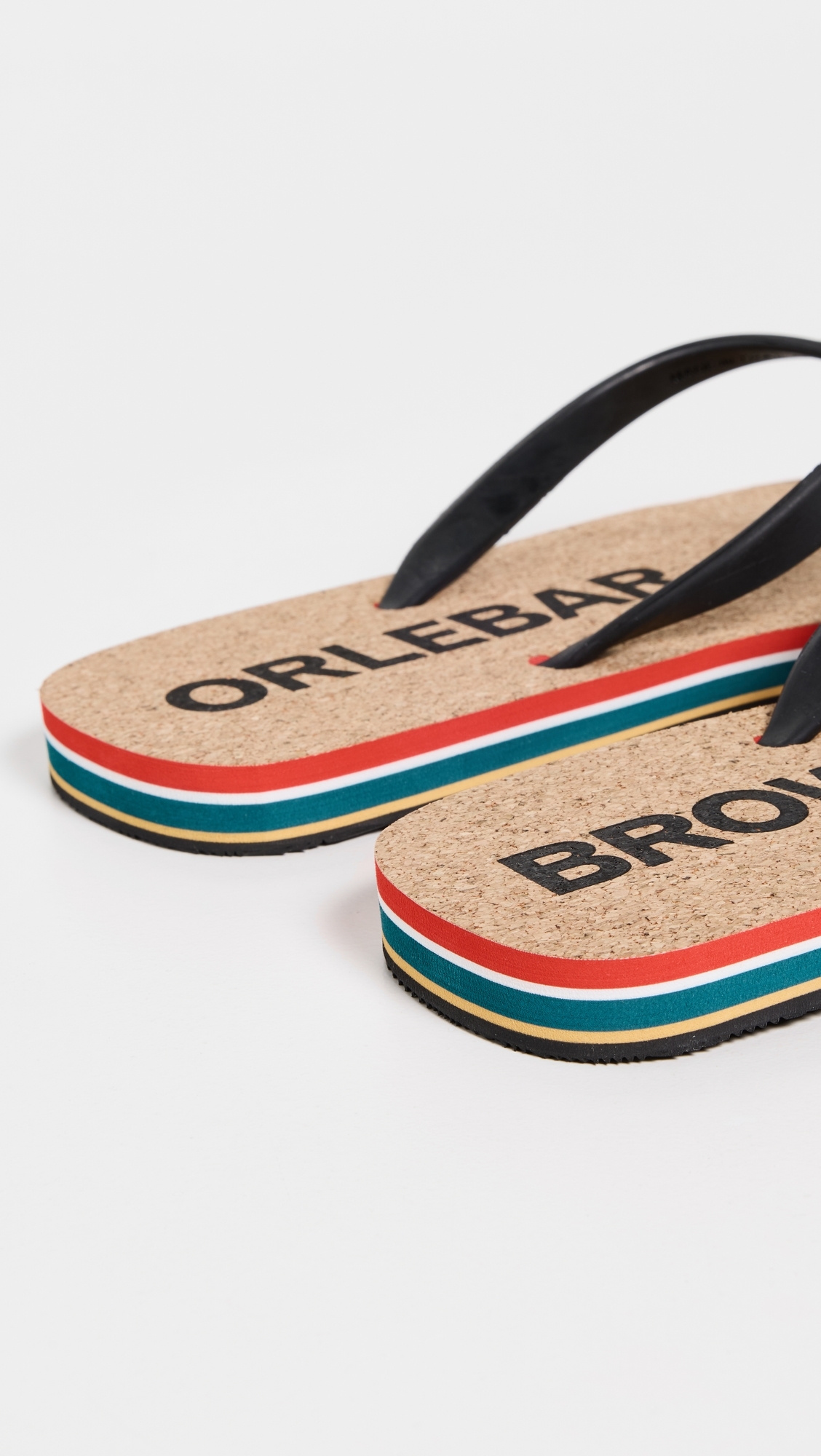 Haston Ob Stripe Flip Flops Black/White Sand