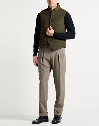 Man Vest Military green Size 38 Cotton