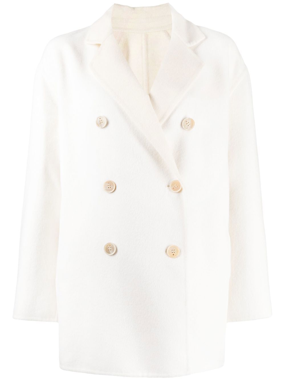 Double-breasted fastening coat - White