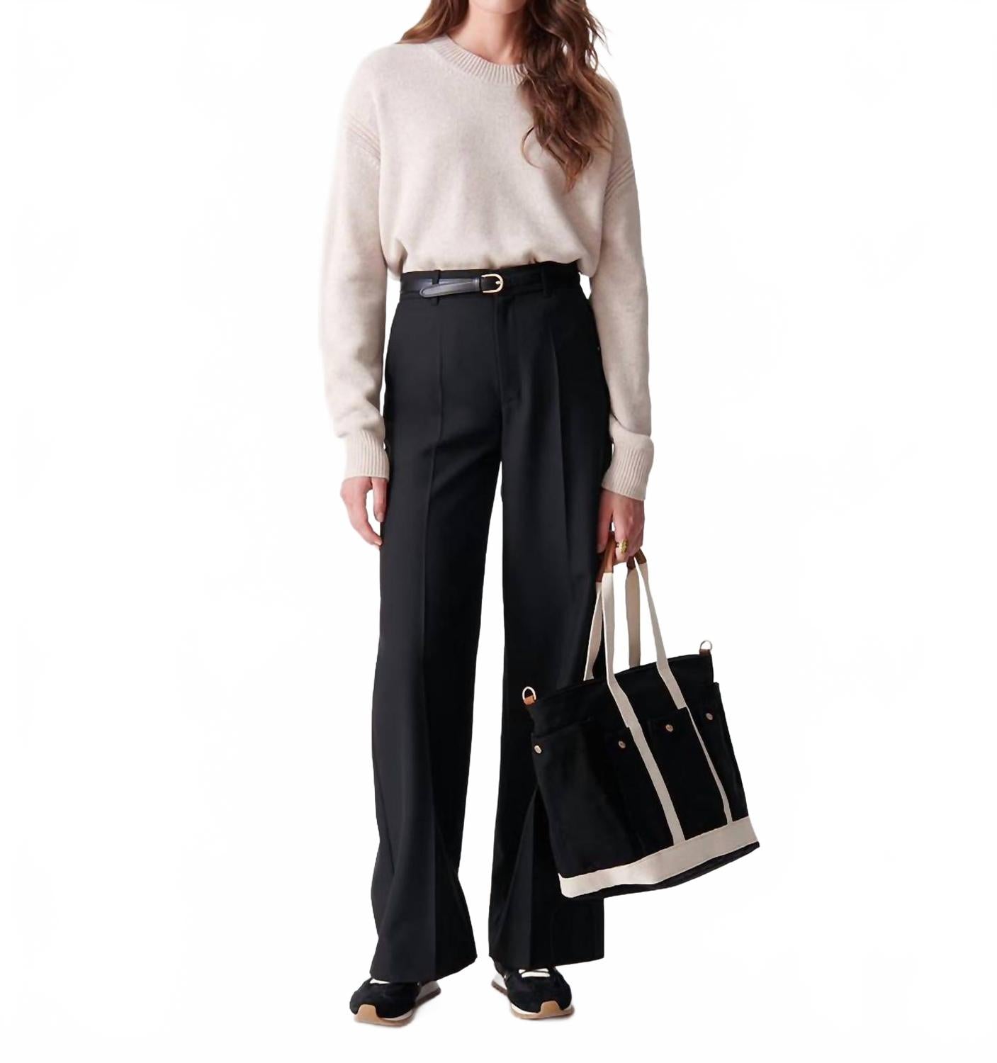 Dulce High Waist Straight Leg Pants In Black