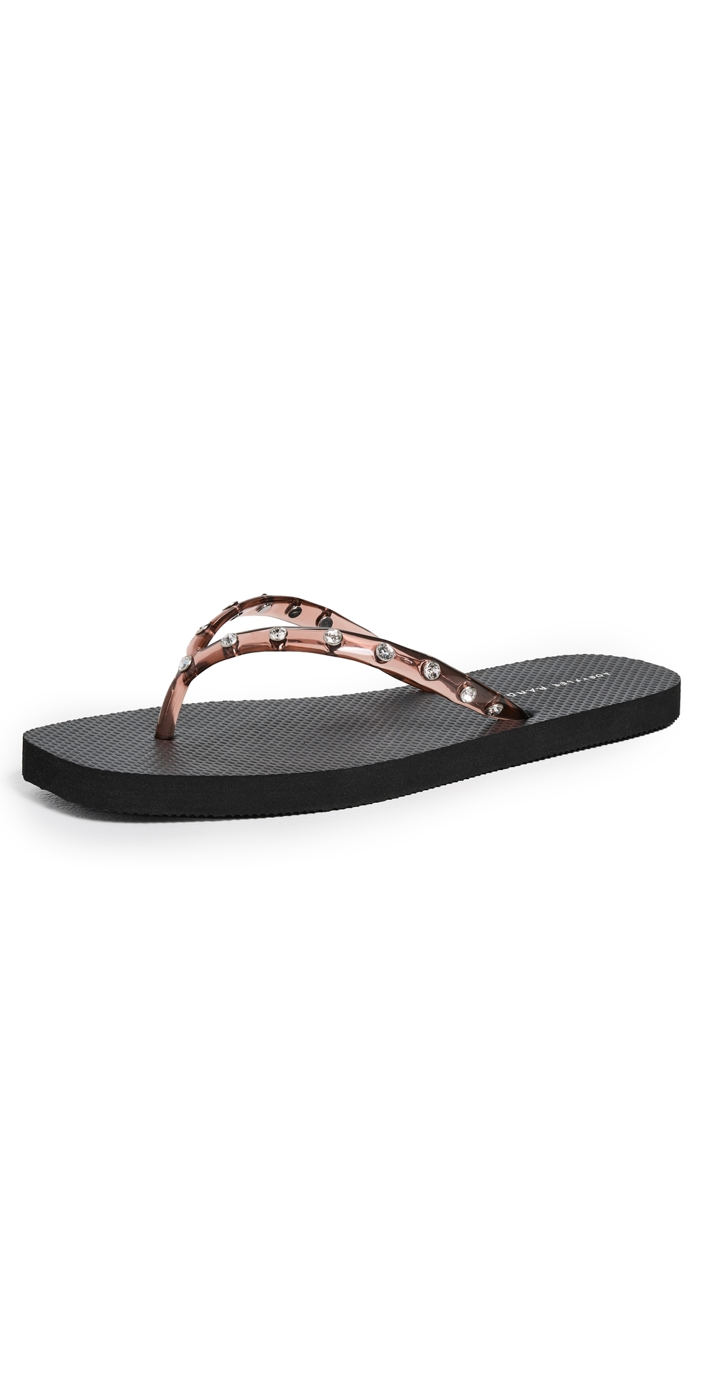 Taryn Crystal Jelly Flip Flops Brown/Black