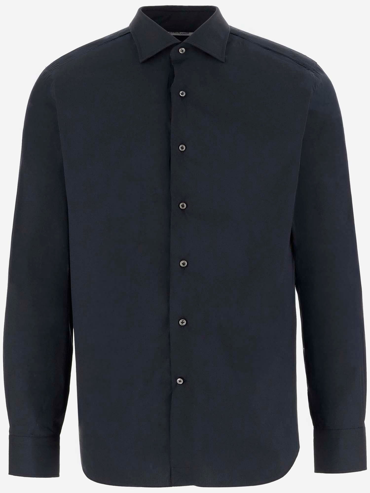 Stretch Cotton-Blend Shirt — Navy