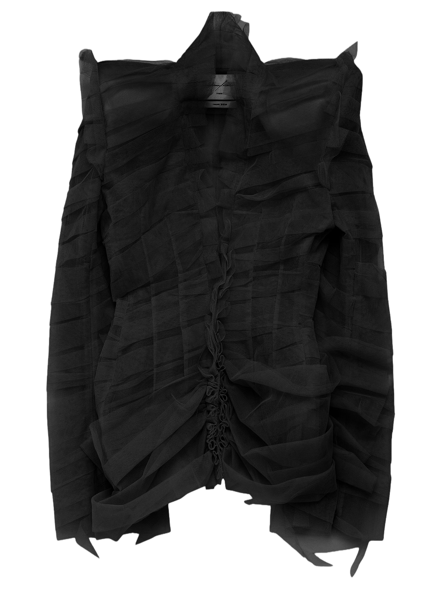 Black Layered Tulle Nylon Jacket