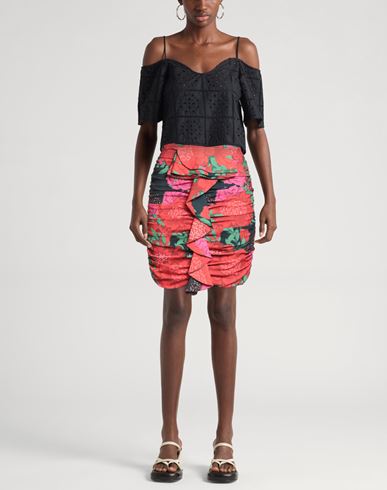 Woman Mini skirt Red Size 6 Polyester, Elastane