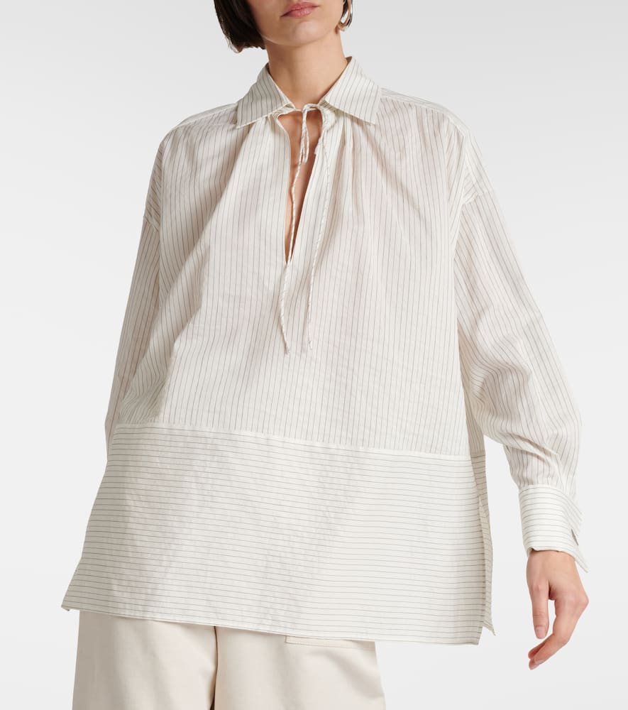 Saletta pinstripe cotton and silk shirt
