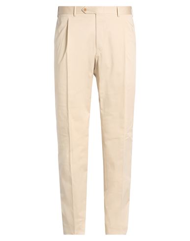 Man Pants Beige Size 38 Cotton, Elastane