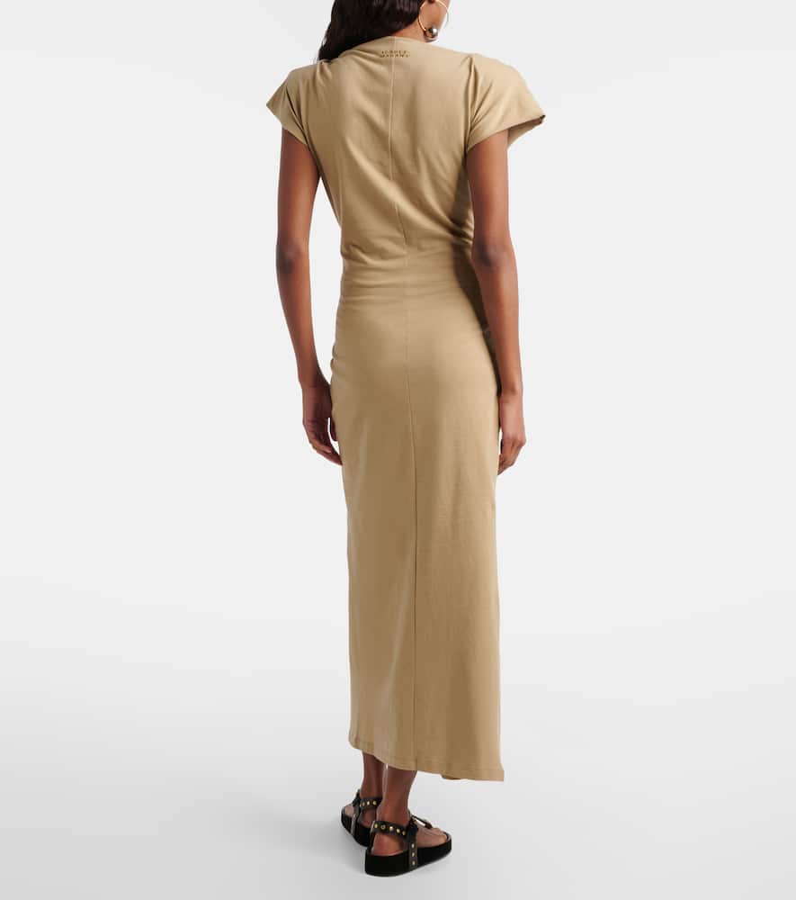Nadela gathered cotton jersey midi dress
