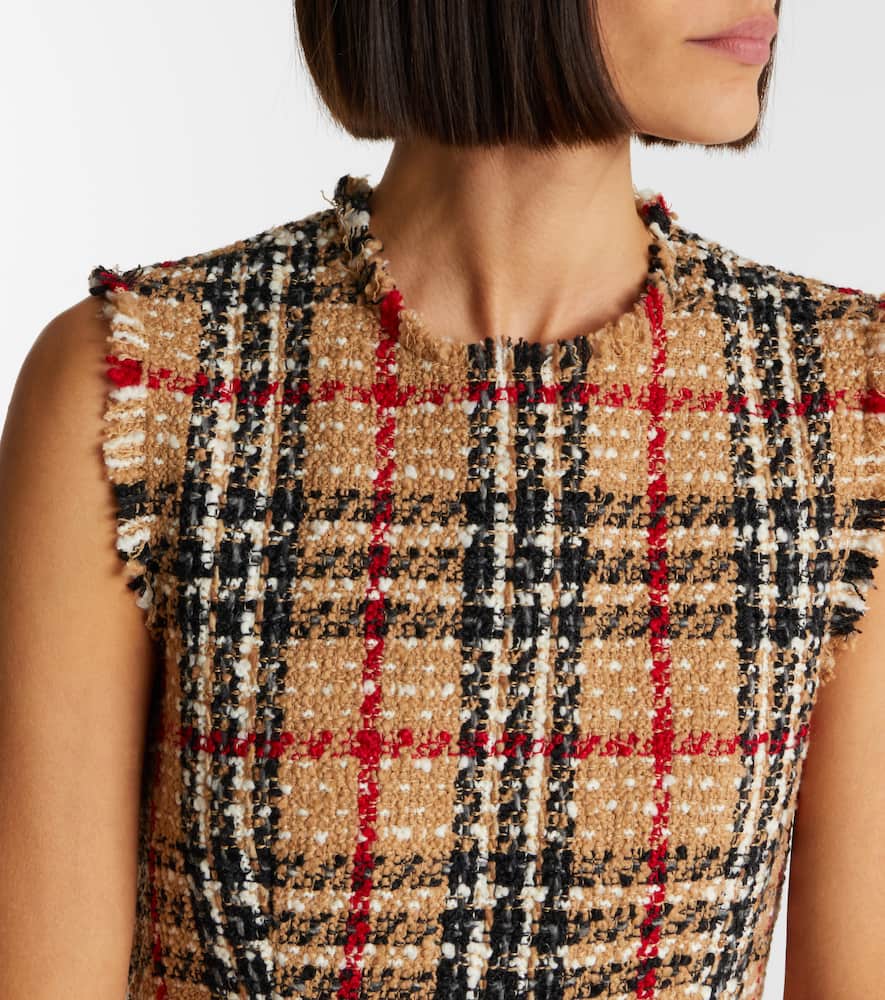Check bouclé minidress