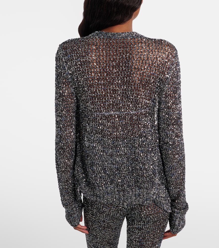 Sequined lamé cardigan