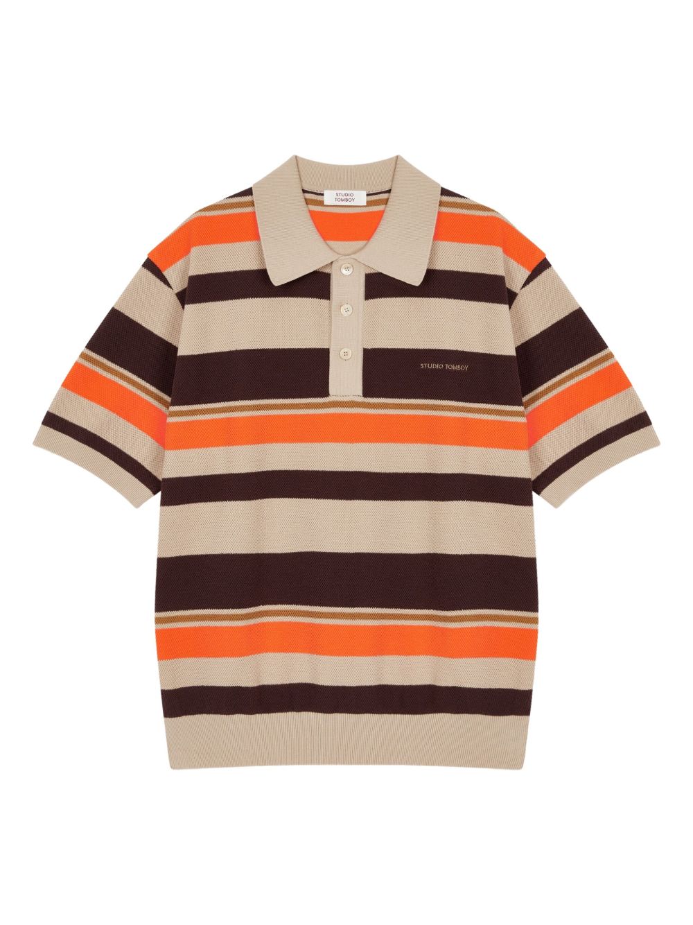 STUDIO TOMBOY striped polo shirt - Neutrals