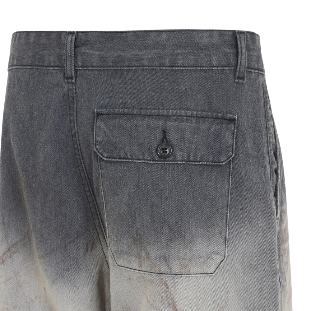 Grey Straight Mid Rise Jeans
