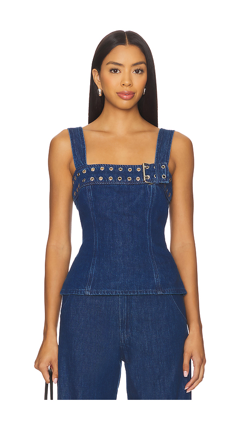Amanda Uprichard Thalia Top in Denim-Medium. XL. Also in L, M