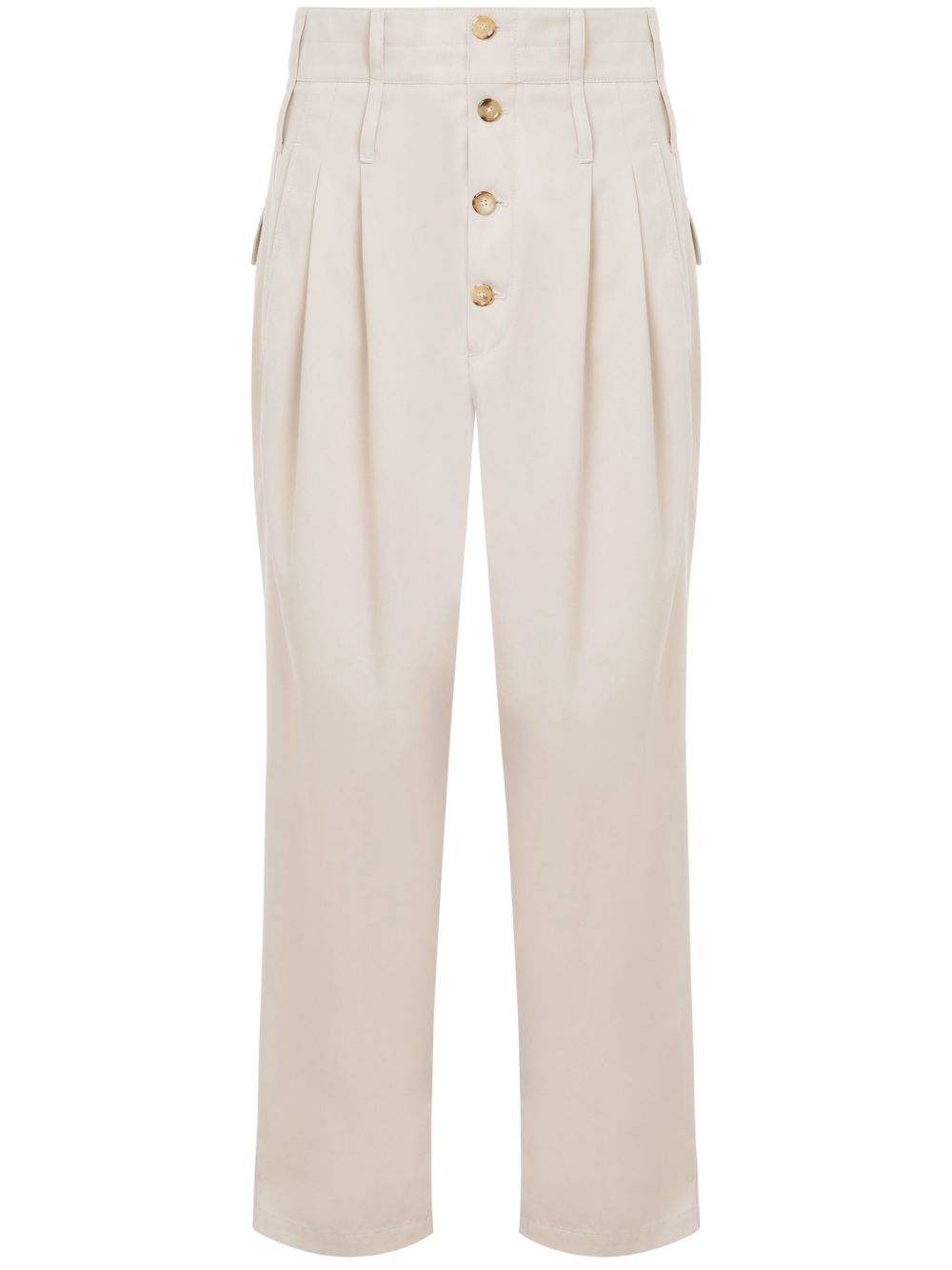 Double-waistband trousers - Neutrals