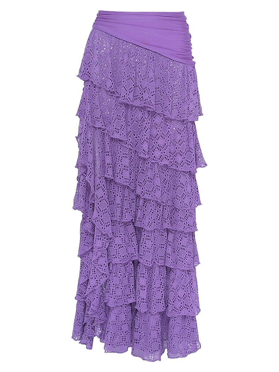Women's Martina Ruffle Maxi Cover-Up Skirt - Lilac