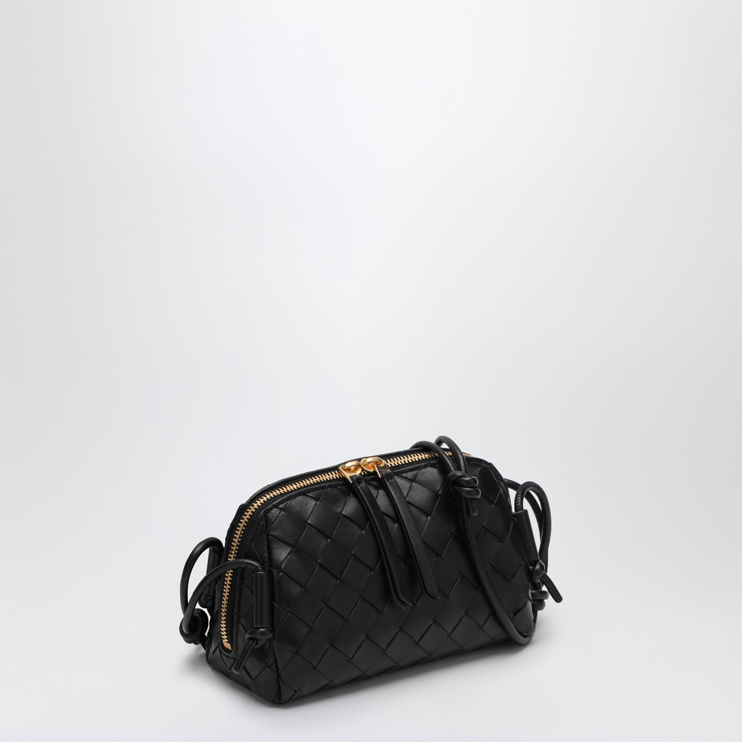 Black plaited Concert clutch bag